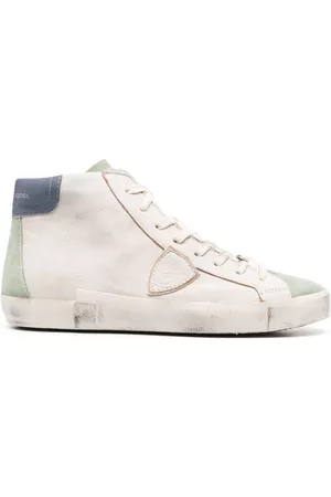 Philippe model Distressed-effect high-top sneakers