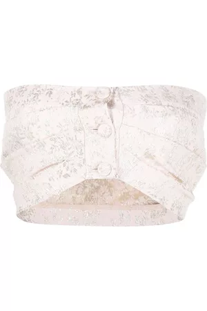 Serafini Jacquard bandeau crop top
