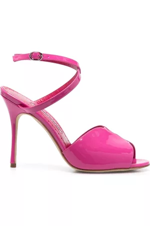 Manolo Blahnik Hourani 110mm patent-finish sandals