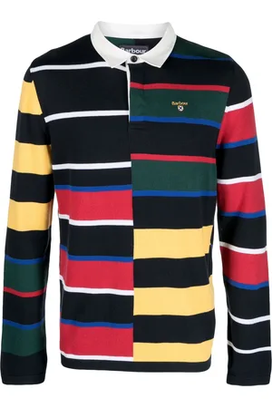 Barbour Striped colour-block long-sleeve polo shirt