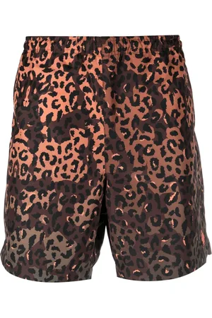 MARCELO BURLON Men Swim Shorts - Leopard-print swim shorts
