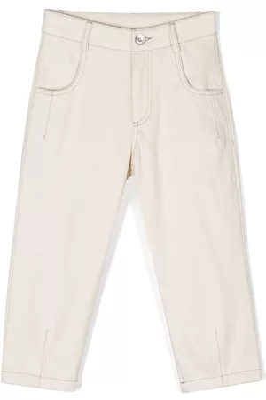 ELEVENTY Contrast-stitching cotton trousers