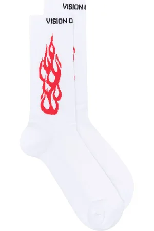 Vision Of Super Flame-motif ribbed-knit socks