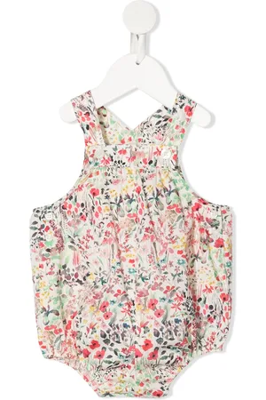 BONPOINT Bodysuits - Floral-print dungaree shorties