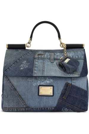 Dolce & Gabbana Sicily Soft patchwork-denim top-handle bag