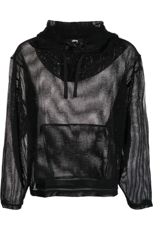 STUSSY Cotton mesh long-sleeve hoodie