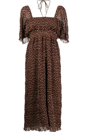 Ganni Smocked waist polka dot dress