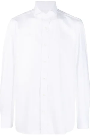LUIGI BORRELLI NAPOLI Spread collar cotton shirt