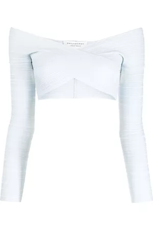 Serafini Off-shoulder cropped top
