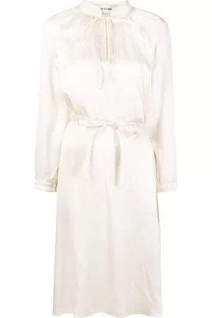 YVES SALOMON Long-sleeve wraparound silk dress