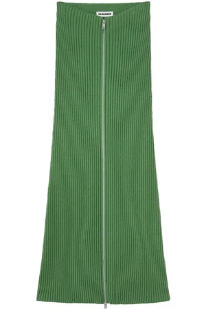Jil Sander Ribbed-knit zip-up pencil skirt