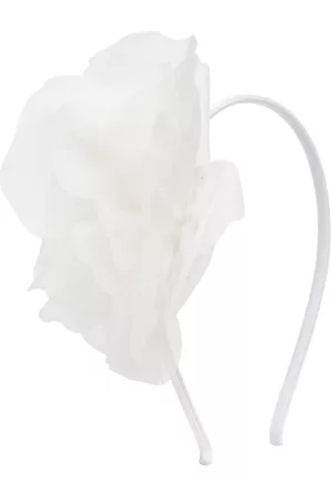 La Stupenderia flower-appliqué jersey head band - White