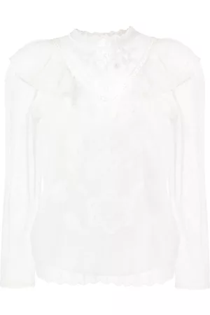 Twin-Set Embroidered mesh blouse
