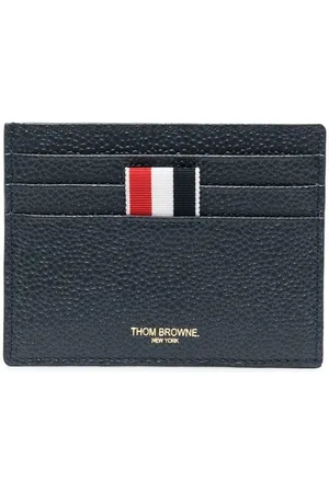 Thom Browne Anchor-embroidered leather cardholder