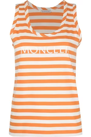 Moncler Striped logo-print tank top