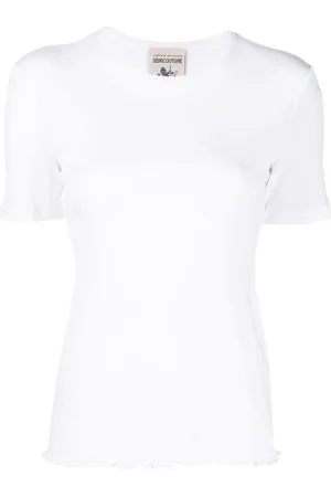 SEMICOUTURE Lettuce-hem short-sleeve T-shirt