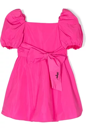 Msgm Ribbon-detail puff-sleeve dress