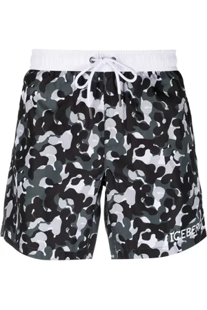 Iceberg Camouflage-print drawstring-waistband swim shorts
