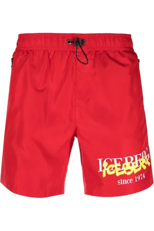 Iceberg Logo-print drawstring-waistband swim shorts
