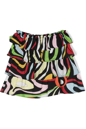 PUCCI Junior Abstract-print tiered skirt