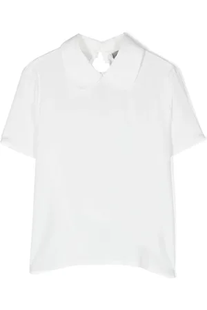 Simonetta Rounded-collar silk-blend shirt