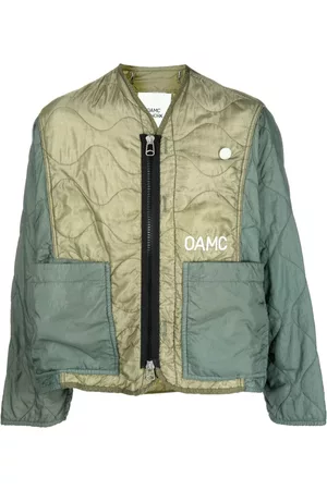 OAMC Re:Work contrast-sleeve embroidered padded jacket