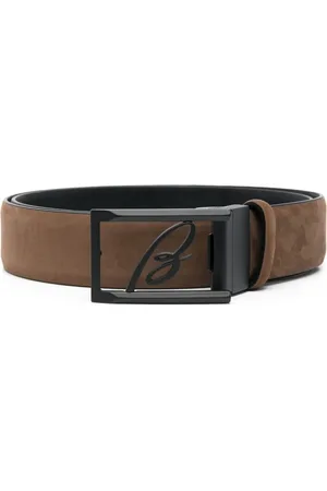 BRIONI Men Belts - Logo-buckle leather belt
