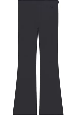 Courrèges Embroidered logo flared-leg trousers