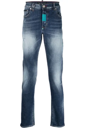 Philipp Plein Logo-patch straight-leg jeans