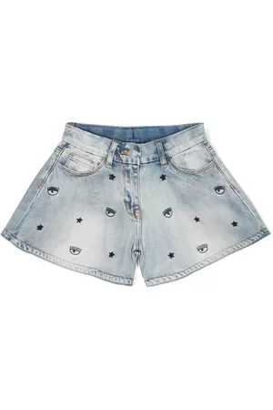 Chiara Ferragni Embroidered Eye-like denim shorts
