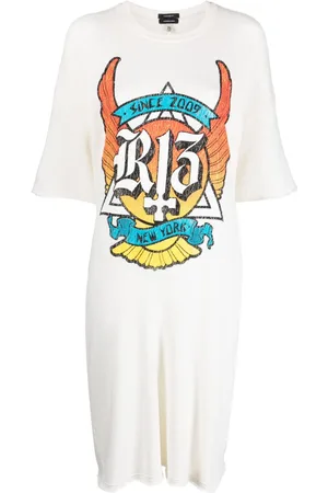 R13 Logo-print T-shirt dress