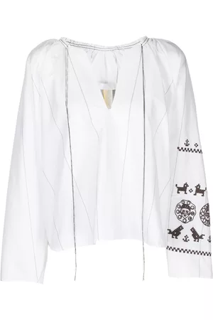 Litkovskaya Embroidered-motif striped blouse