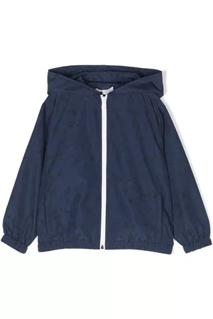 There Was One Kids Sketch-print hooded rain jacket