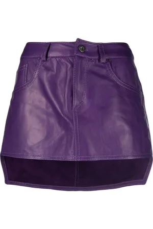 SALVATORE SANTORO Crinkled-leather miniskirt