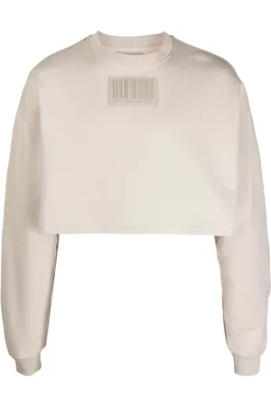 VTMNTS Barcode-patch cropped sweatshirt