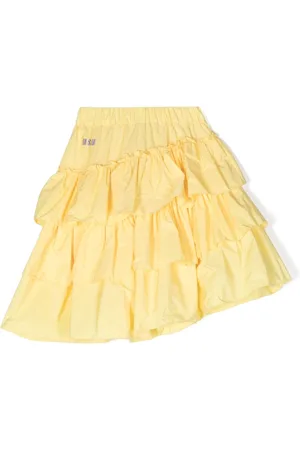 Msgm Asymmetric tiered skirt