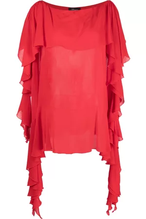 BLUMARINE Draped semi-sheer blouse