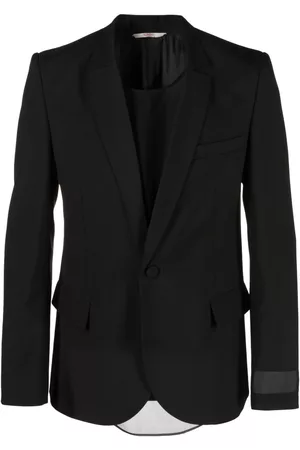 VALENTINO GARAVANI Logo-patch single-breasted blazer