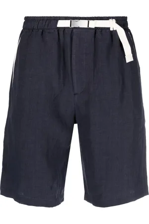 ELEVENTY Belted-waist linen shorts