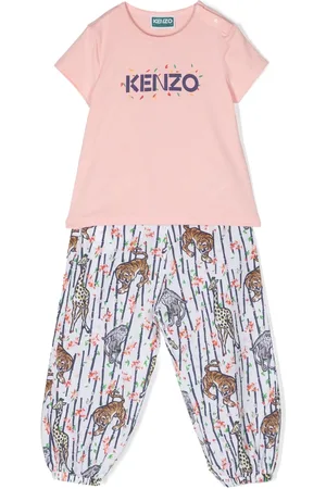Kenzo Girls Stretch Pants - Animal-print stretch-cotton trousers set