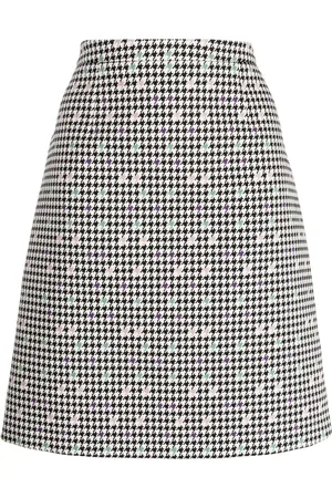 Paule Ka Houndstooth cotton-blend skirt