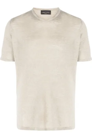 Roberto Collina Men Short Sleeve - Linen crew neck T-shirt
