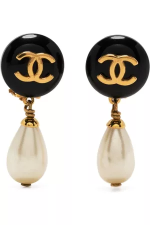 2010 CC bead-embellished clip-on earrings