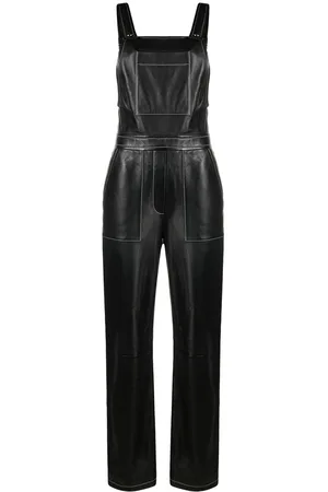 Claudie Pierlot Women Dungarees - Contrast-stitching leather dungarees