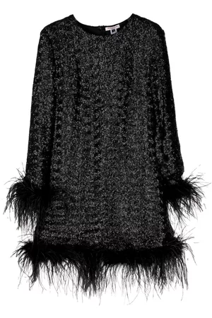 Gilda & Pearl Seraphina feather-trim sequined dress