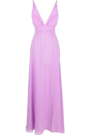 BLANCA V-neck pleated gown