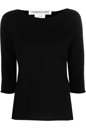 LAMBERTO LOSANI Boat-neck cotton jumper