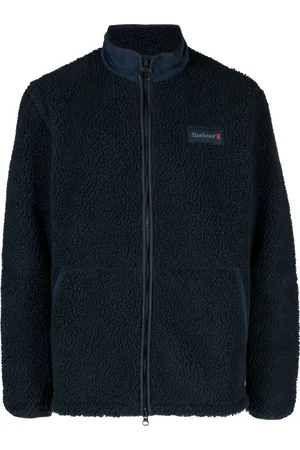 Barbour Men Fleece Jackets - Logo-patch fleece-texture jacket