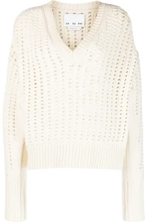 Sa Su Phi Open-knit V-neck jumper