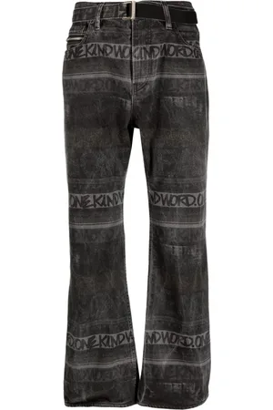 SACAI Logo-pattern denim jeans